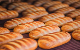 Bread Exiting the Oven in Food Manufacturing Plant