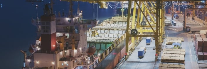 Cargo Ship at Commercial Port